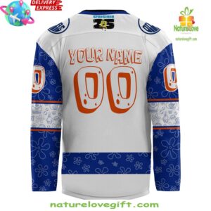 Edmonton Oilers Spongebob 25th Anniversary Custom Hockey Jersey