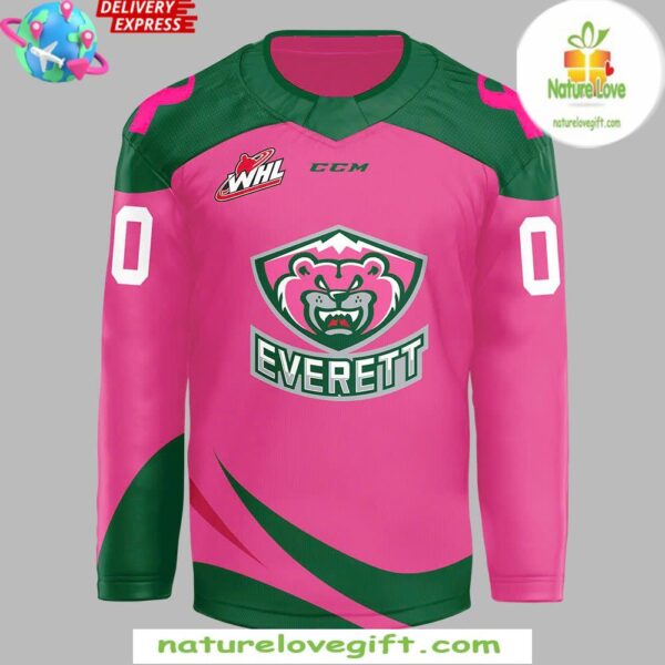 Everett Silvertips 2025 Pink in the Rink Hockey Jersey