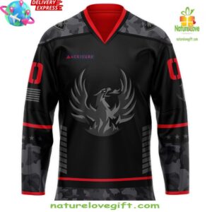 Coachella Valley Firebirds Stealth Fighter Military Hockey Jersey