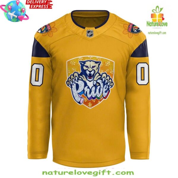 Florida Panthers 2025 Pride Month Gold Jersey Special Edition
