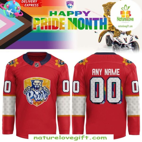 Florida Panthers 2025 Pride Month Red Jersey