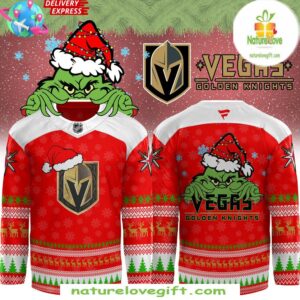 Golden Knights Grinch Christmas Hockey Jersey NHL Fan Gear