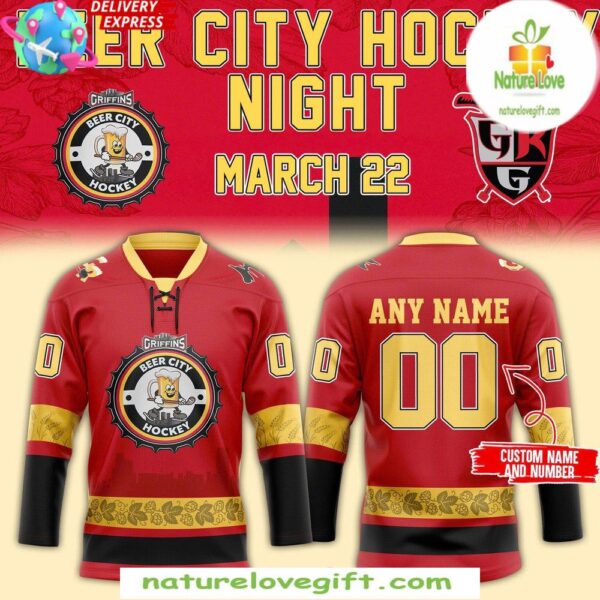 Grand Rapids Griffins 2025 Hockey Jersey Beer City Night