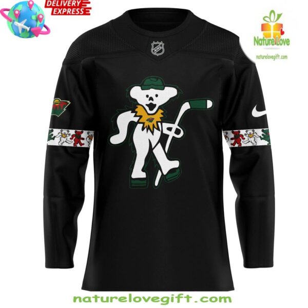 Grateful Dead Minnesota Wild Black Hockey Jersey Special Edition