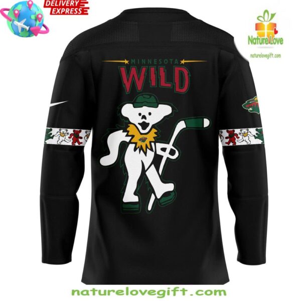 Grateful Dead Minnesota Wild Black Hockey Jersey Special Edition