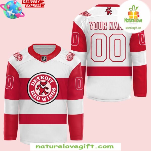 Grateful Dead Night 2025 Detroit Red Wings Hockey Jersey