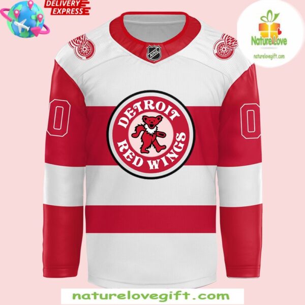 Grateful Dead Night 2025 Detroit Red Wings Hockey Jersey