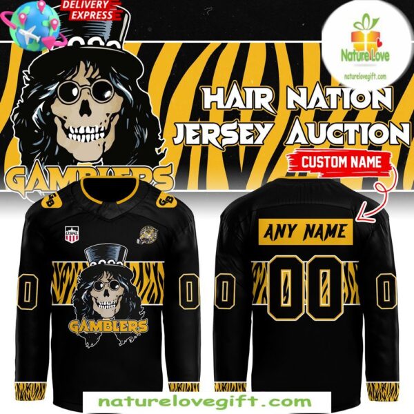 Green Bay Gamblers Hockey Jersey Hair Nation Custom Fan Apparel