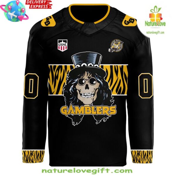 Green Bay Gamblers Hockey Jersey Hair Nation Custom Fan Apparel