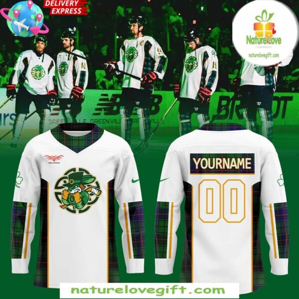 Greenville Swamp Rabbits 2025 St Patricks Hockey Jersey