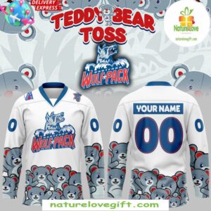 Hartford Wolf Pack White Hockey Jersey Teddy Bear Edition