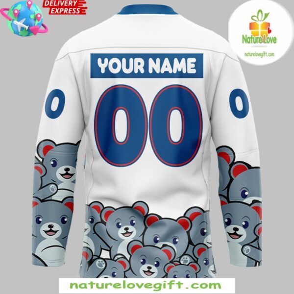 Hartford Wolf Pack White Hockey Jersey Teddy Bear Edition