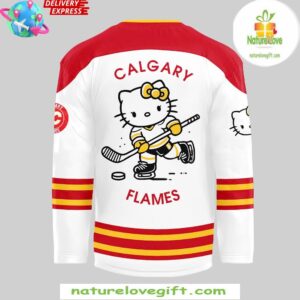 Calgary Flames x Hello Kitty 50th Anniversary White Hockey Jersey