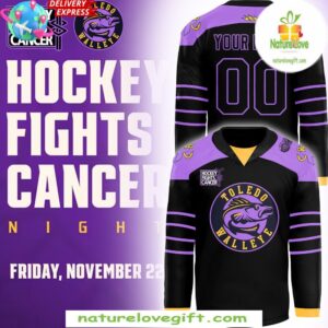 Toledo Walleye x Hockey Fight Cancer Night 2024 Hockey Jersey