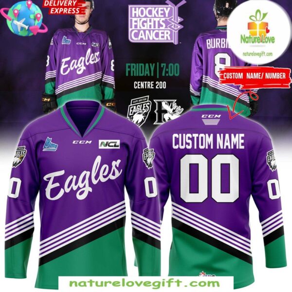 Hockey Fights Cancer Cape Breton Eagles Jersey Special Edition