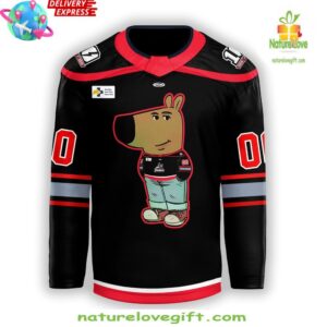 Adirondack Thunder Chill Guy 2025 Black Hockey Jersey