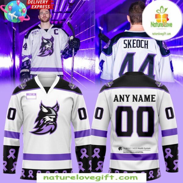 Hockey Jersey Adirondack Thunder Fight Cancer 2025