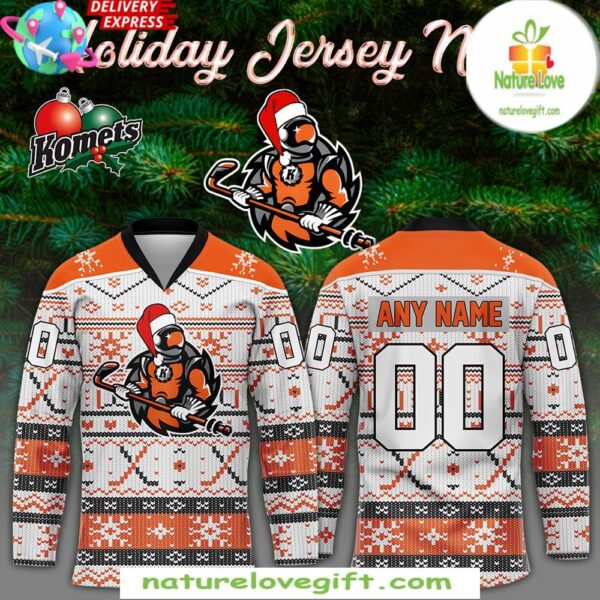 Komets 2025 Christmas Hockey Jersey Fort Wayne Holiday