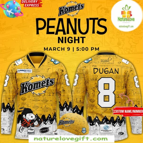 Komets 75th Anniversary Hockey Jersey Fort Wayne Peanuts