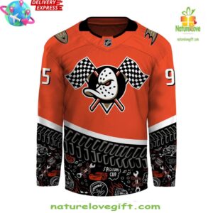 2025 Lightning McQueen x Anaheim Ducks Special Hockey Jersey InspirDG 2