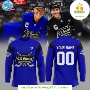 Los Angeles Kings 2025 Blue Jersey LA Strong Hockey 3 Los Angeles Kings LA Strong 2025 Blue Jersey