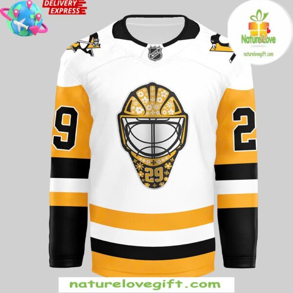 Marc-Andre Fleury Penguins White Hockey Jersey
