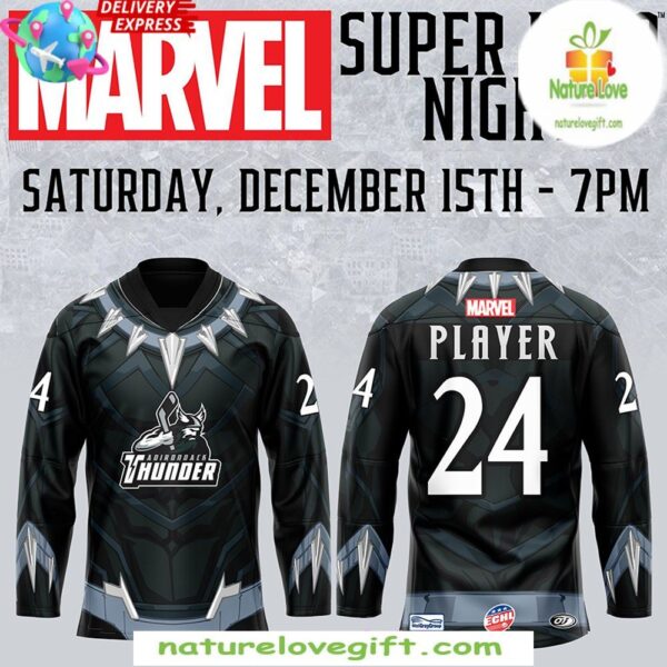 Marvel Super Hero Night 2025 Adirondack Thunder Hockey Jersey