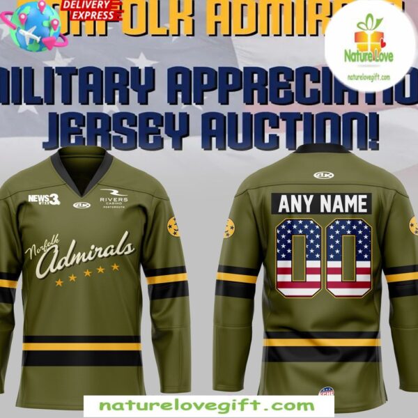 Military Hockey Jersey Norfolk Admirals Appreciation Special