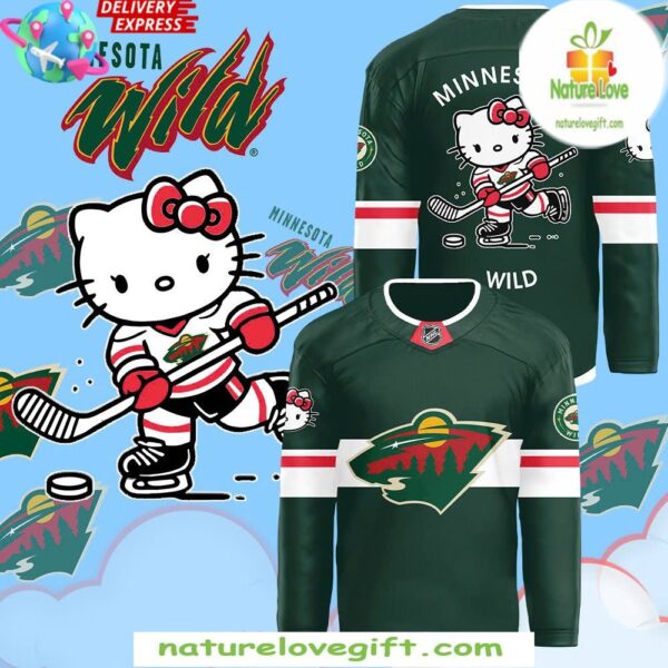 Minnesota Wild Hello Kitty 50th Anniversary Hockey Jersey Limited