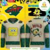 Minnesota Wild Spongebob 25th Anniversary Hockey Jersey