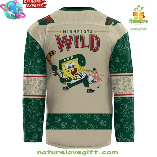 Minnesota Wild Spongebob 25th Anniversary Hockey Jersey