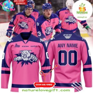 Moncton Wildcats Pink in the Rink 2025 Jersey Hockey