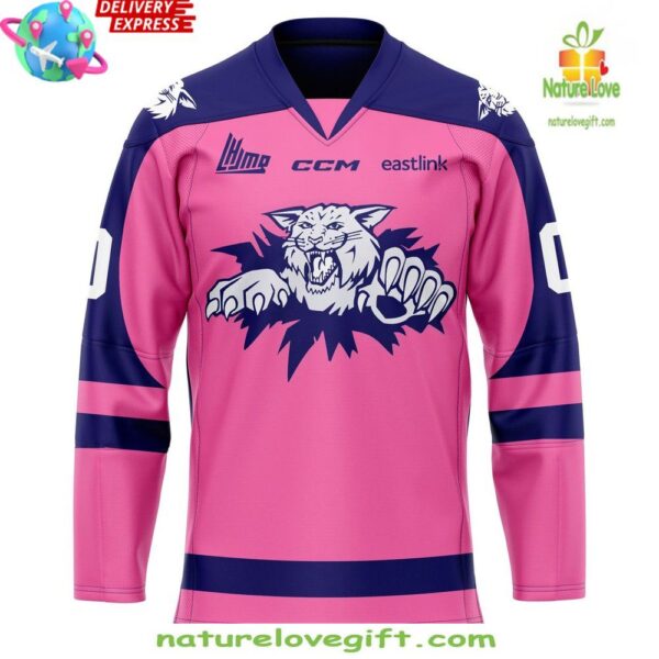 Moncton Wildcats Pink in the Rink 2025 Jersey Hockey