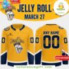 Nashville Predators Jelly Roll 2025 Hockey Jersey NHL Fan Gear