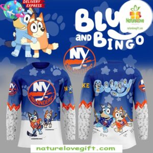 New York Islanders Bluey Bingo Hockey Jersey Kids Special