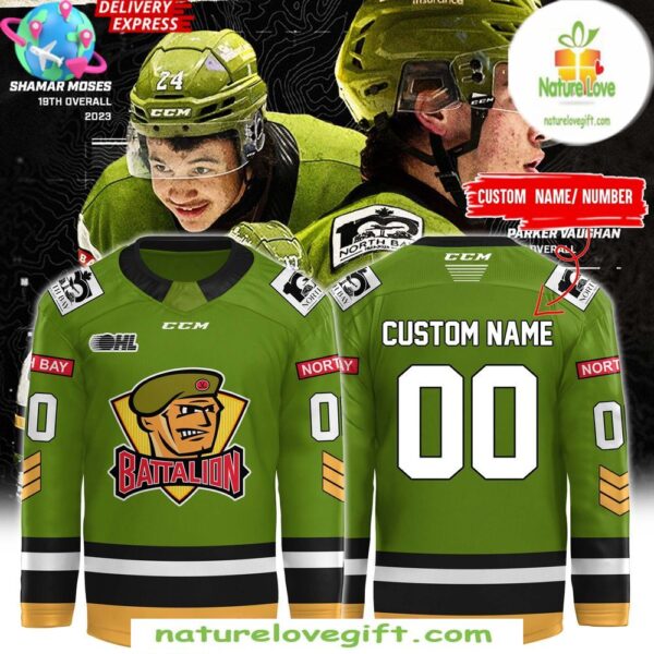 North Bay Battalion 2025 OHL Hockey Jersey New Uniform