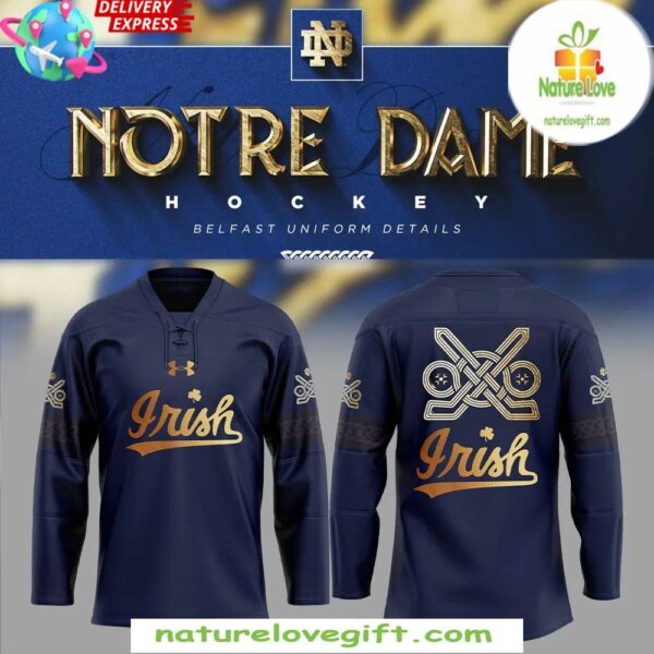 Notre Dame Fighting Irish Hockey Jersey Belfast Uniform Special