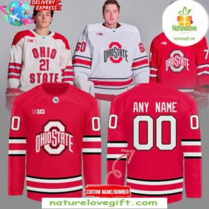 Ohio State Buckeyes 2025 Red Hockey Jersey Mens Fan Apparel