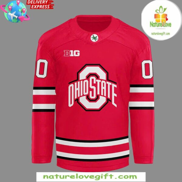 Ohio State Buckeyes 2025 Red Hockey Jersey Mens Fan Apparel