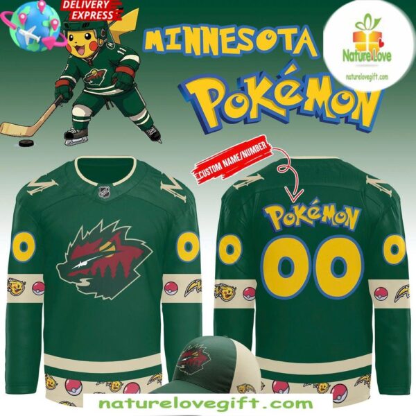 Pokémon Minnesota Wild Hockey Jersey Special Edition