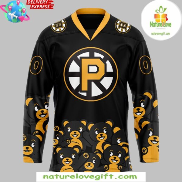 Providence Bruins Teddy Bear Black Hockey Plush Toy
