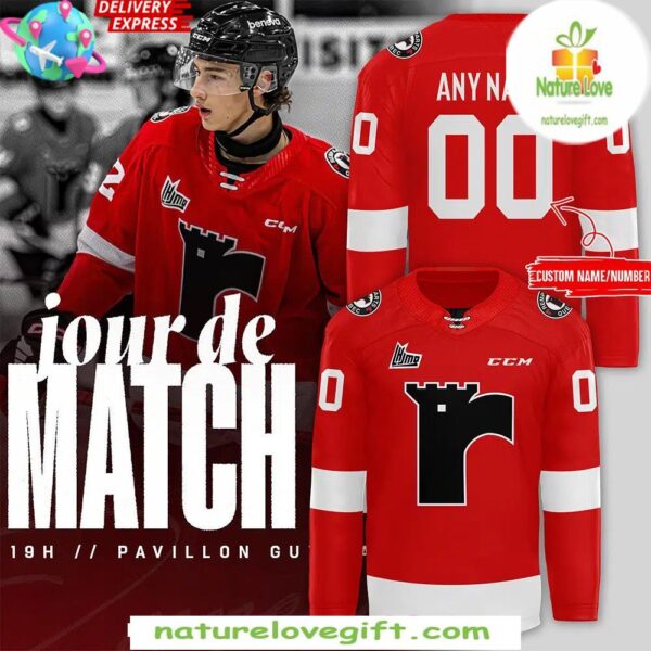 Quebec Remparts 2025 Red Hockey Jersey Men’s Fan Apparel