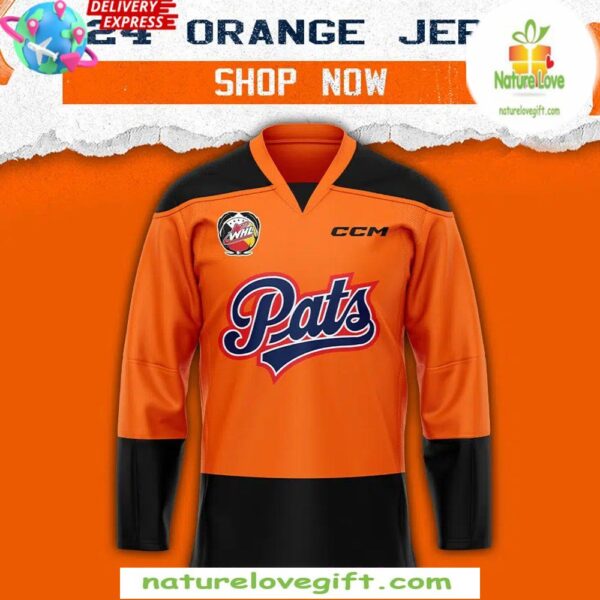 Regina Pats 2025 Orange Hockey Jersey Project Edition