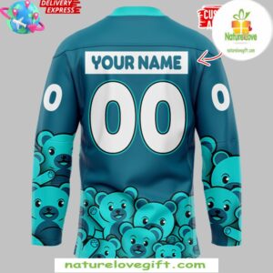 San Jose Barracuda Teddy Bear Edition Blue Hockey Jersey