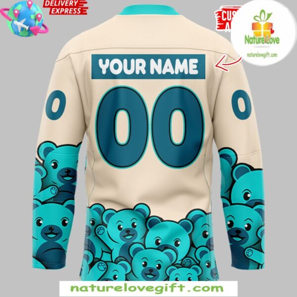 San Jose Barracuda Hockey Jersey Teddy Bear Special Fan Apparel