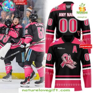San Jose Barracuda Pink in the Rink Hockey Jersey Special Edition