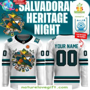 Salvadoran Heritage Night x San Jose Sharks 2025 Hockey Jersey InspirDG 1