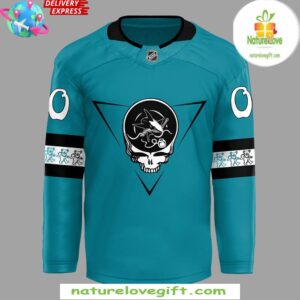 San Jose Sharks Grateful Dead Night 2024 Blue Hockey Jersey