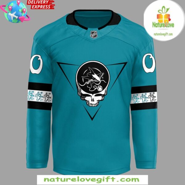 San Jose Sharks Grateful Dead 2025 Blue Hockey Jersey