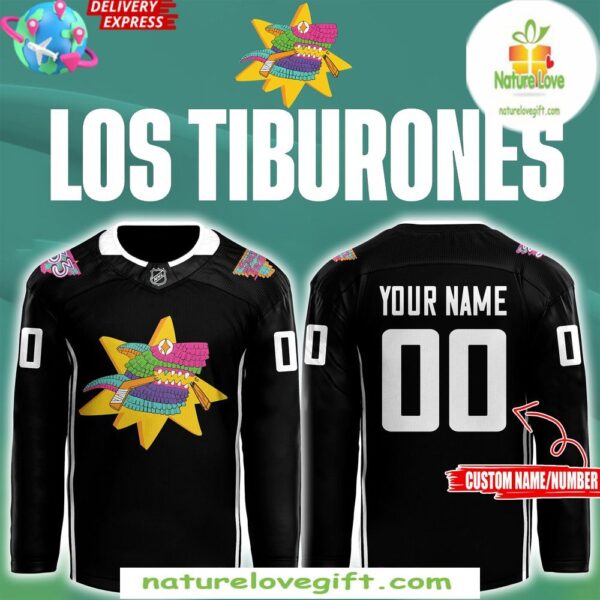 San Jose Sharks Los Tiburones 2025 Black Hockey Jersey